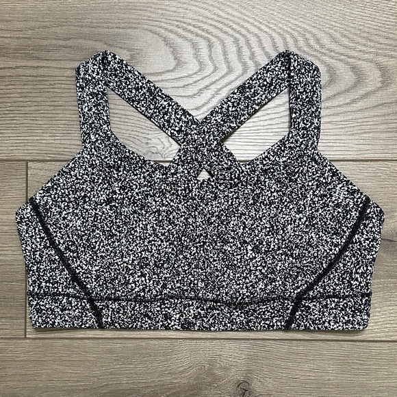 lululemon athletica Other - Lululemon All Sport Splatter Reflective Sports Bra Black White Size 10